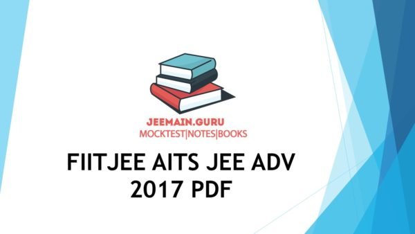 FIITJEE AITS JEE ADV 2017 PDF